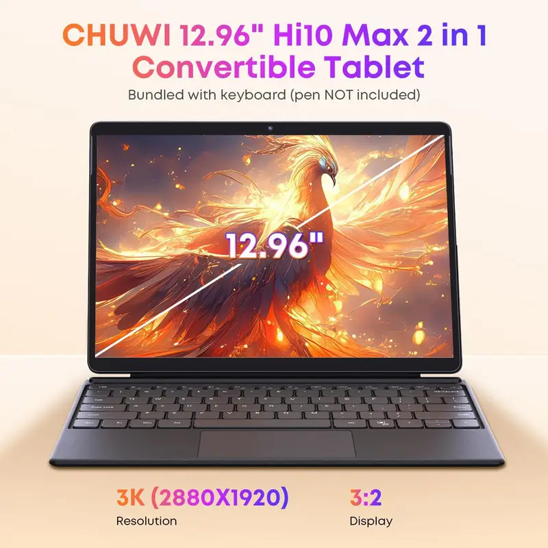 تبلت 12.96 اینچ چووی مدل Hi10 Max N150 با ظرفیت 512 گیگابایت و رم 12 گیگابایت، رزولوشن دوربین 8 مگاپ — تصویر 3